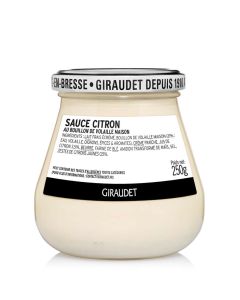 Un pot de sauce GIRAUDET,  citron au bouillon de volaille maison. Pot en verre de 250g.
